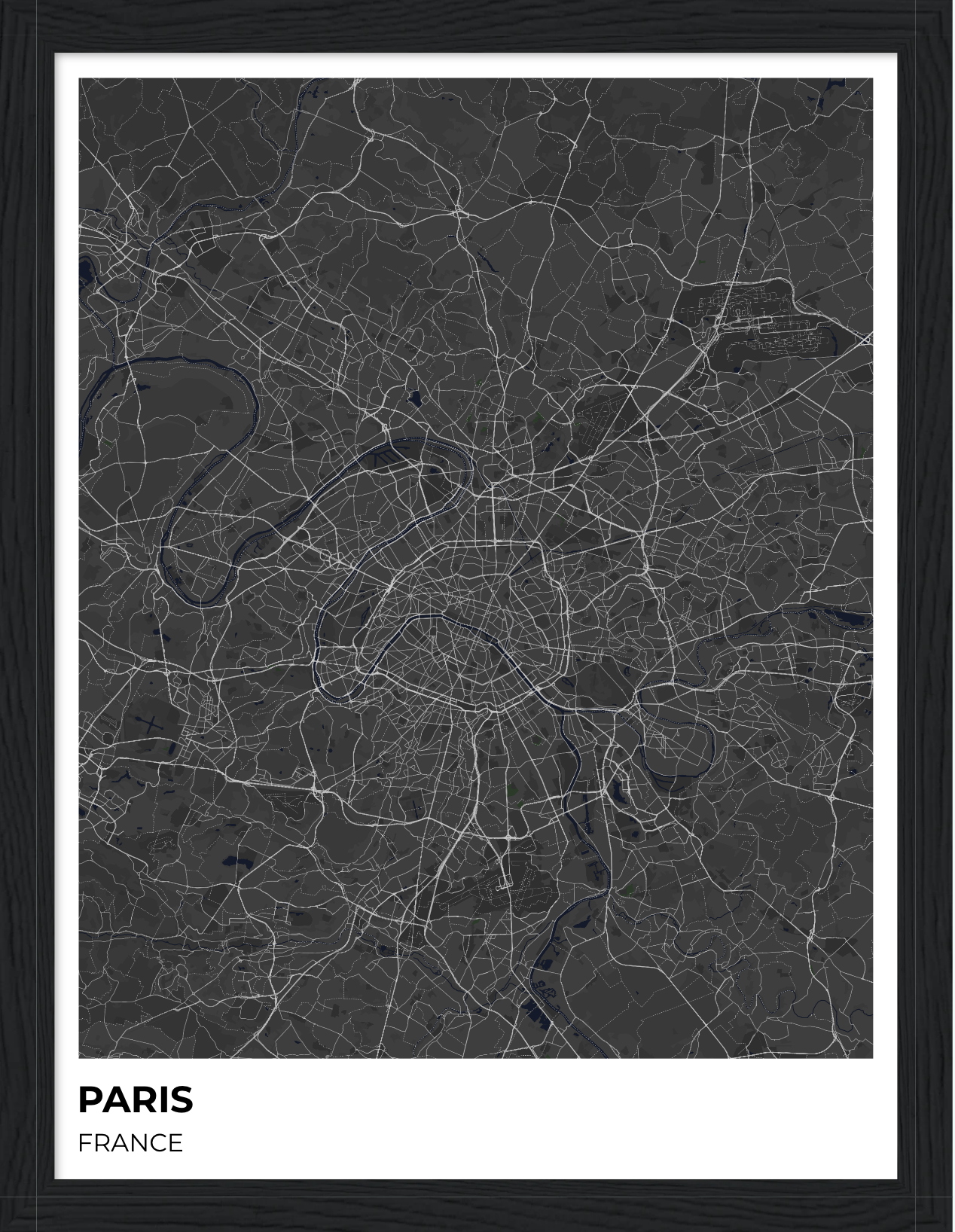 Paris map poster
